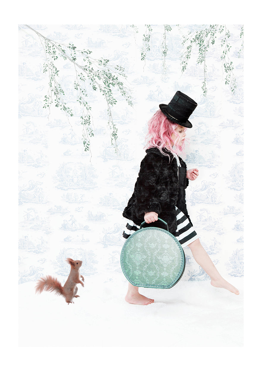 Girl and a squirrel
